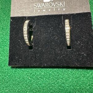 Swarovski Silver Crystal Hoop Earrings